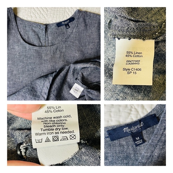 Madewell - Chambray Side-Tie Crop Top M - Picture 7 of 9